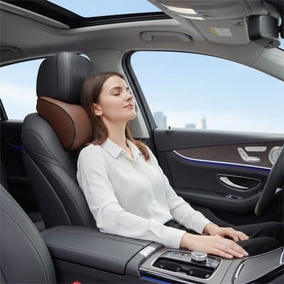 appui-tete-voiture-femme-se-repose
