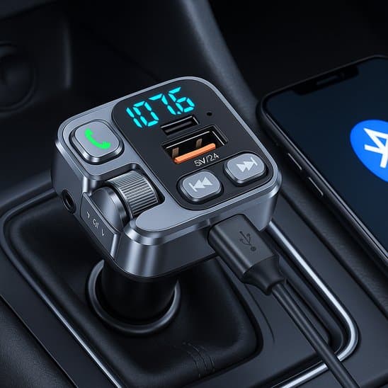 fm transmetteur bluetooth universel noir