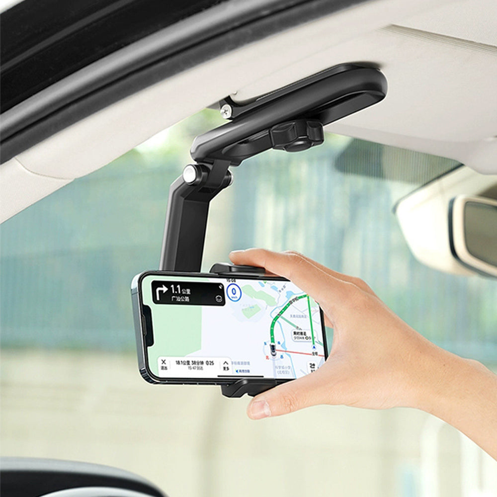 support telephone voiture miroir main gps
