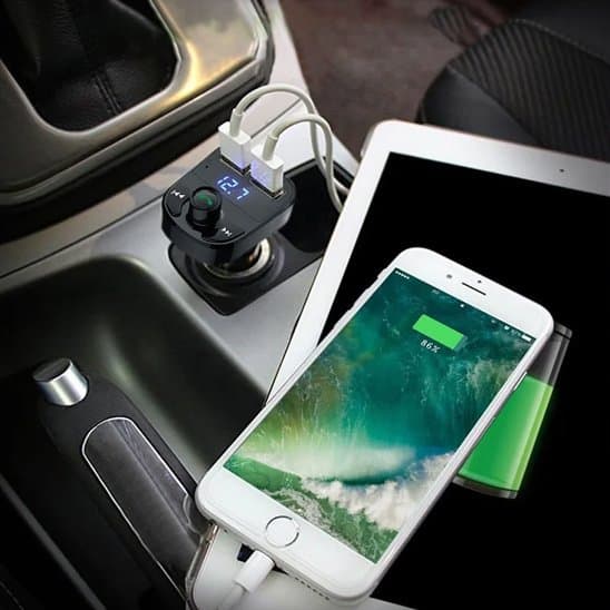 transmetteur fm bluetooth voiture noir