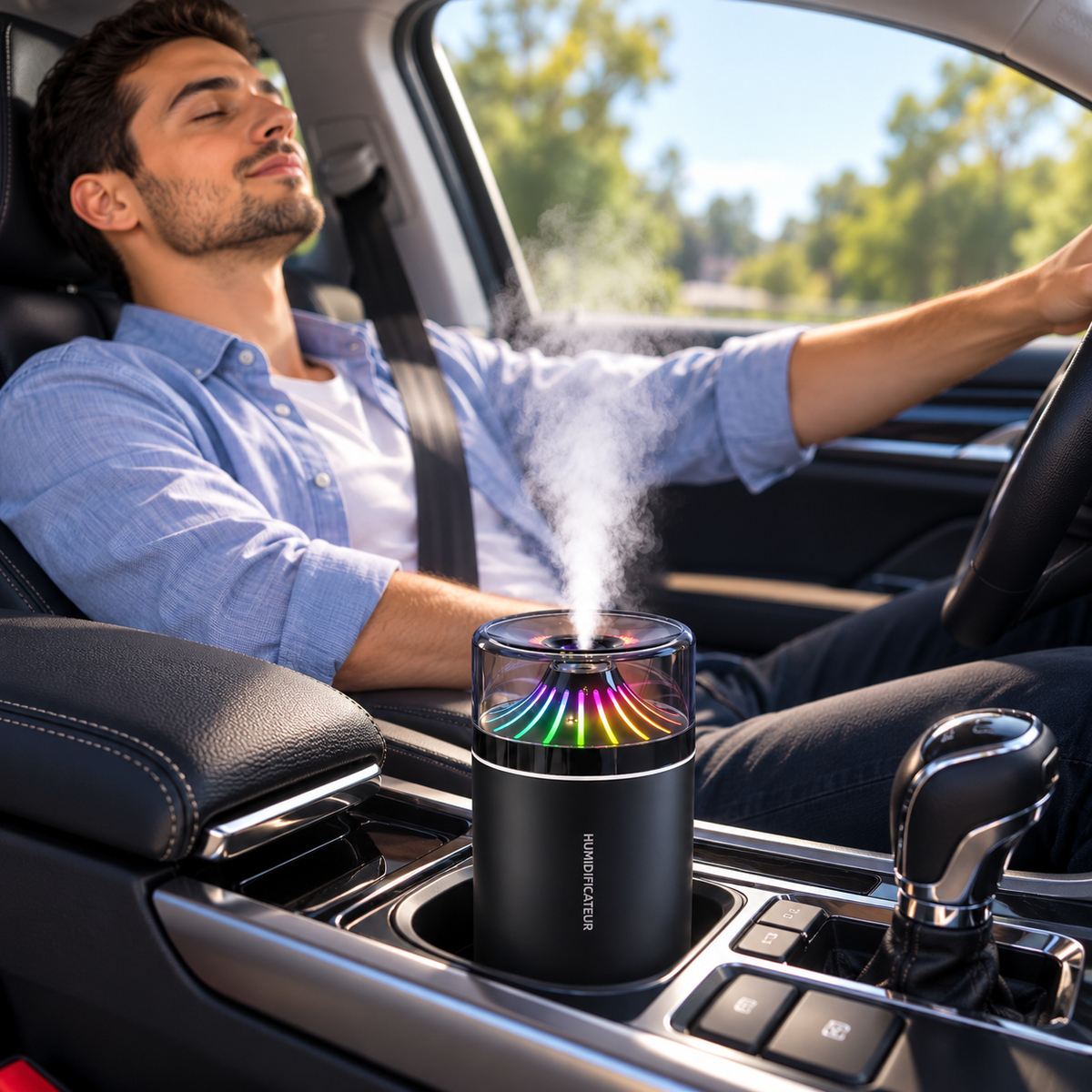 Conducteur détendu et humidificateur d'air lumineux