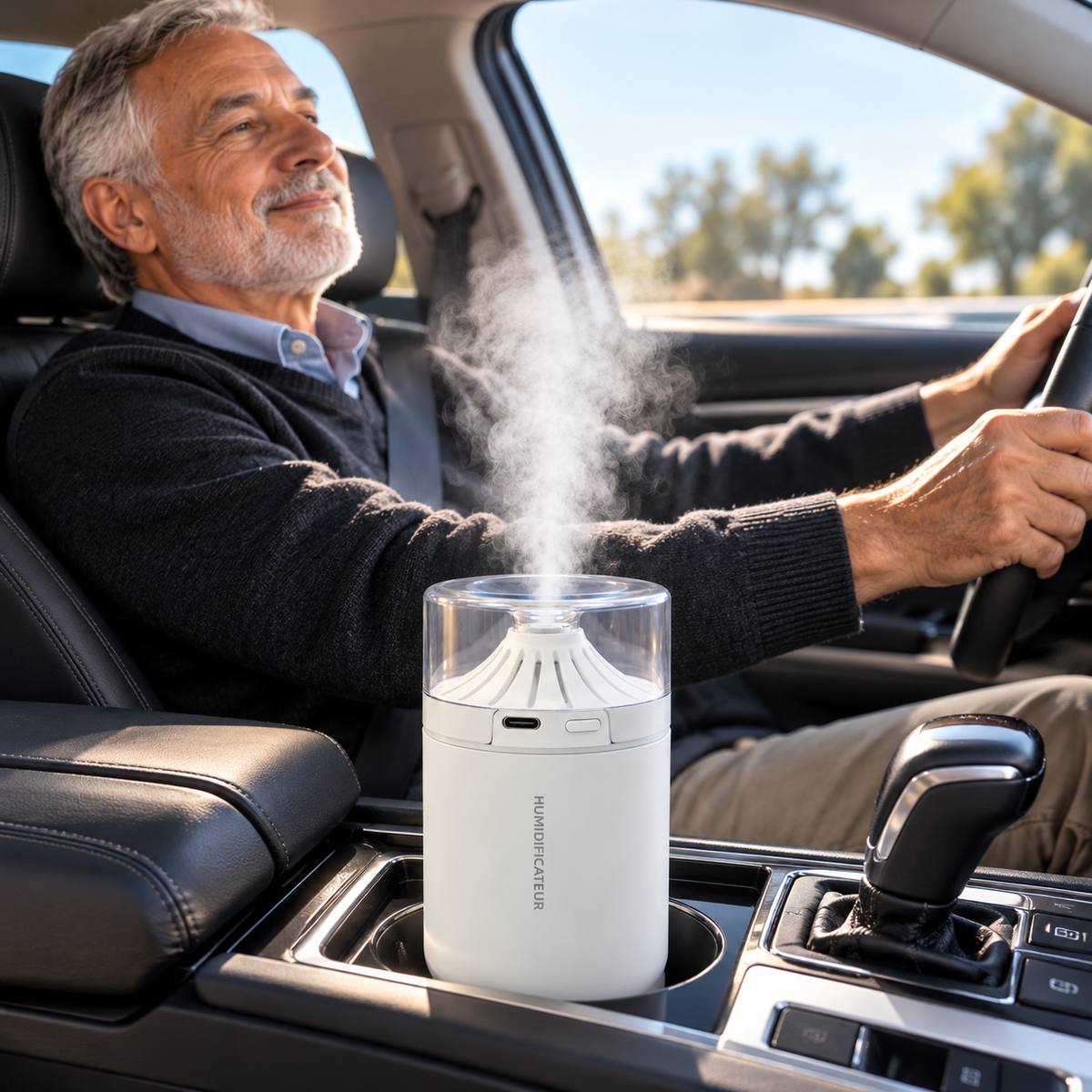 Humidificateur air voiture avec conducteur serein