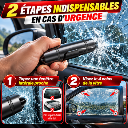Outil de secours pour couper ceinture et briser vitres- LifeSauveur™