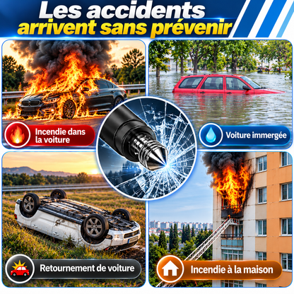 Outil de secours pour couper ceinture et briser vitres- LifeSauveur™