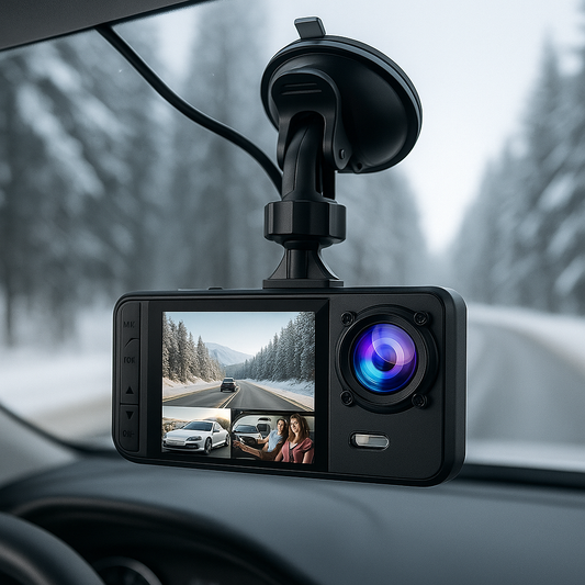dashcam voiture route hiver