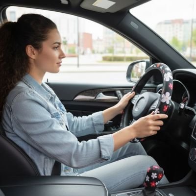 Housse de volant voiture noire