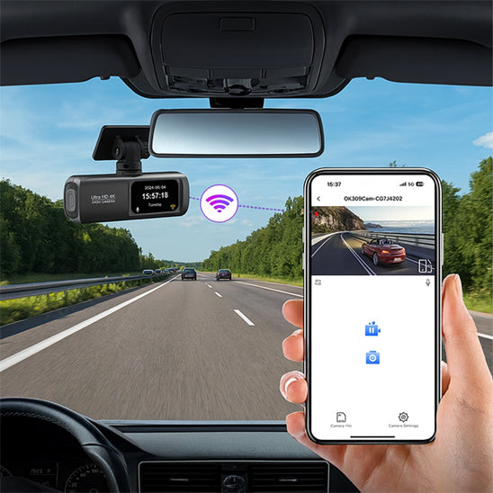 Dashcam voiture 4K Pro – caméras avant/arrière, vision nocturne et surveillance 24 h/24