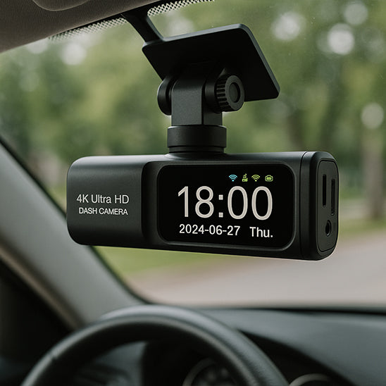 Dashcam voiture 4K Pro – caméras avant/arrière, vision nocturne et surveillance 24 h/24