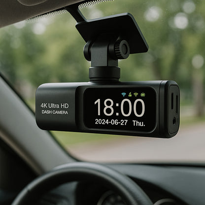 Dashcam voiture 4K Pro – caméras avant/arrière, vision nocturne et surveillance 24 h/24