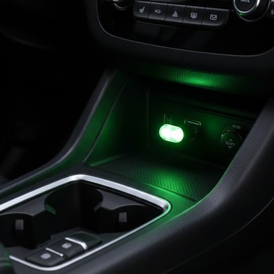 led interieur auto verte