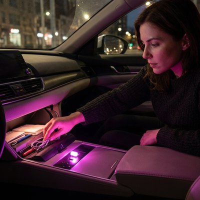 LED intérieur voiture rose