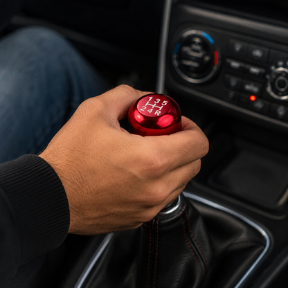 pommeau vitesse rouge main change raport