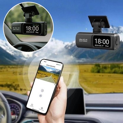 Dashcam voiture 4K Pro – caméras avant/arrière, vision nocturne et surveillance 24 h/24