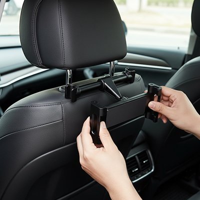 Support tablette voiture en installation